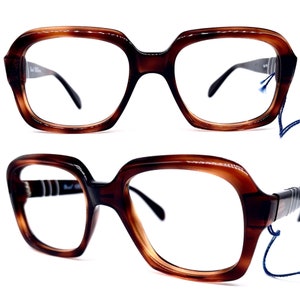 Persol Ratti NOS 1960s square thick tortoise eyeglasses frames hand Made in Italy