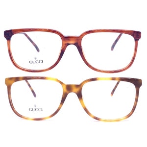 Gucci 1132 vintage tortoise cello eyeglasses frames hand made in Italy, 1980z NOS
