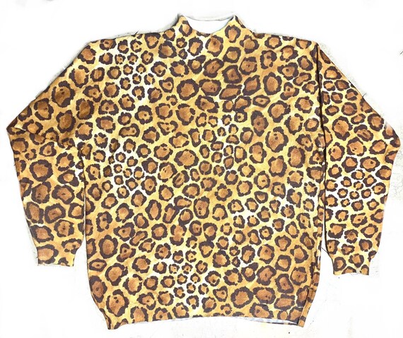 Leopard / Animalier knit turtleneck jumper slim f… - image 5