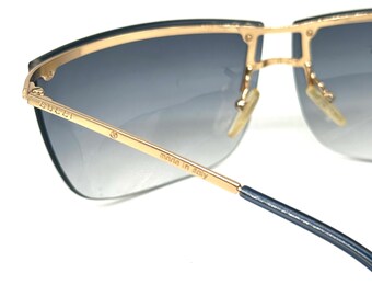 Gucci GG2653 Golden Rimless Wrap Sunglasses W Grey Fade Lenses