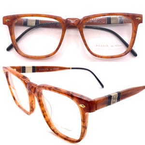 Marlow old school square tortoise frames w golden details. nOS 80s Italy