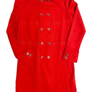 Abito in pile di cotone rosso in stile mod di Lucy Boutique Milano degli anni &#39;60, quasi perfetto