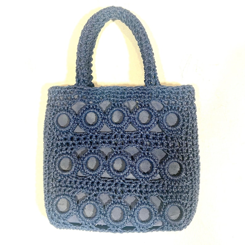 Handmade Macramé Clutch- Navy Blue