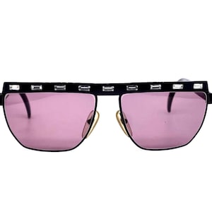 Paloma Picasso 3706 Occhiali da Sohle flach in Cristallo Browline, anni &#39;80 NOS