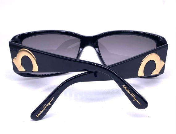 S Ferragamo black rectangular acetate sunglasses … - image 4