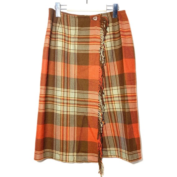 Ralph Lauren country fringed plaid tartan skirt, … - image 2