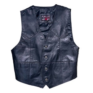 Pelle Sport leren bikervest gemaakt in Italië, jaren 1980 NOS maat M