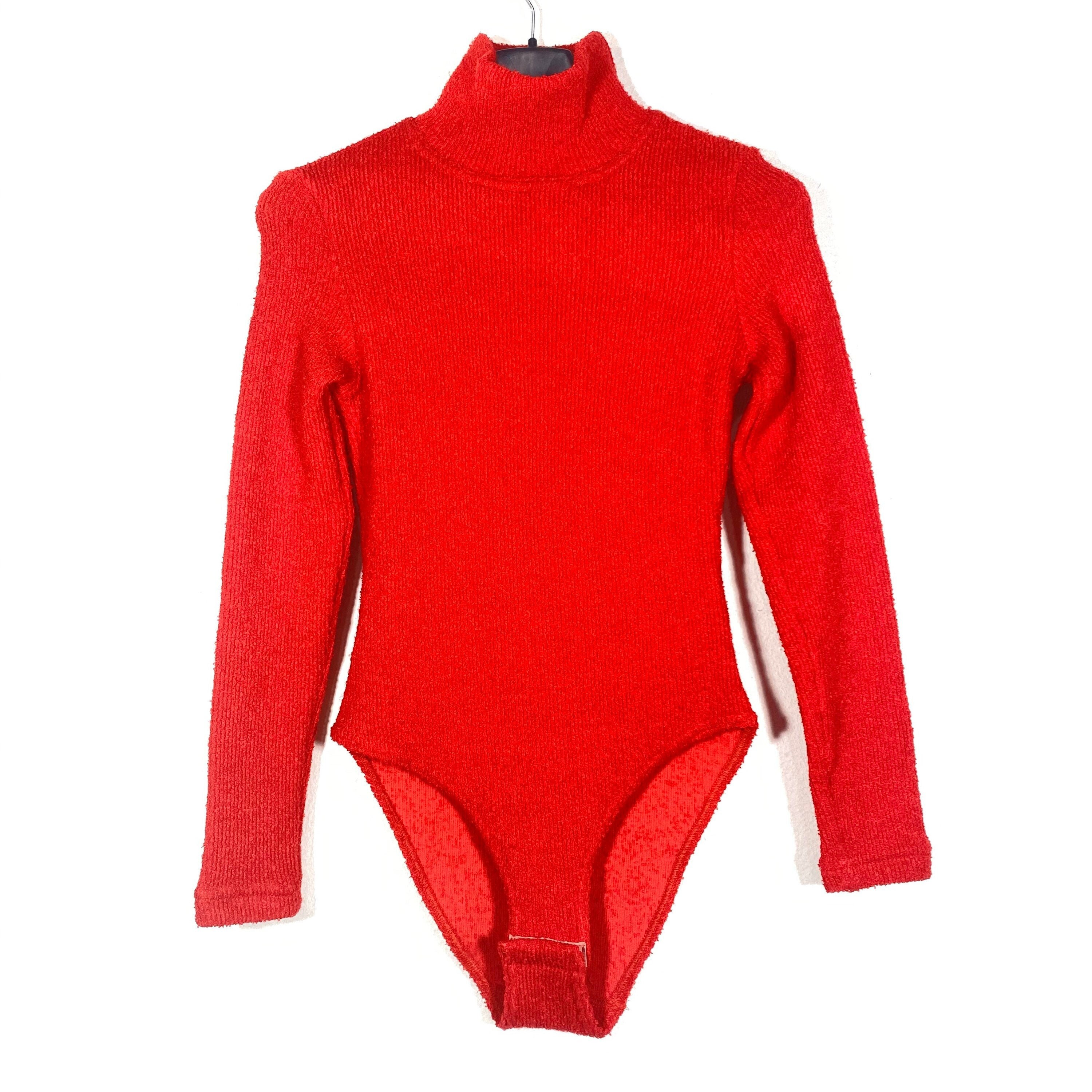 VERSACE Monogram Long Sleeve Bodysuit in Blue