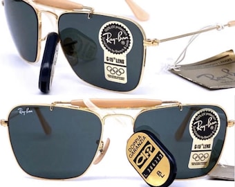 Rayban B e L round aviator outdormans occhiali da sole placcati oro NOS 90s