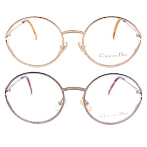 Christian Dior 3500 round oversized eyeglasses frames, coming in yellow or pink gold, no’s 80s Austria