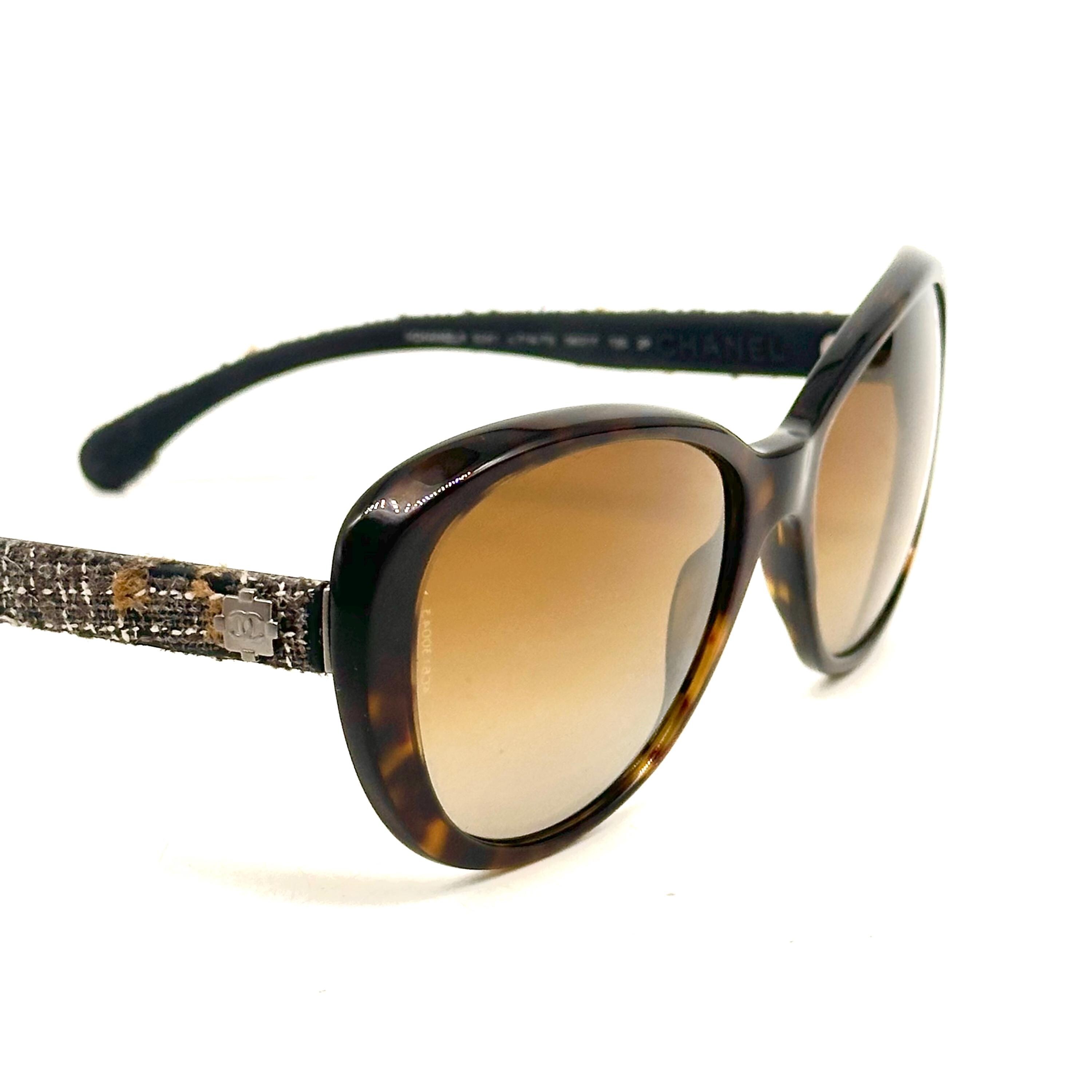 Chanel Tweed Collection 5241 Havana Brown Butterfly Cateye Frame