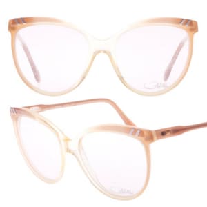 Cazal 135 oversized cateye frames clear fading to pink cello, 1980s NOS W Germany