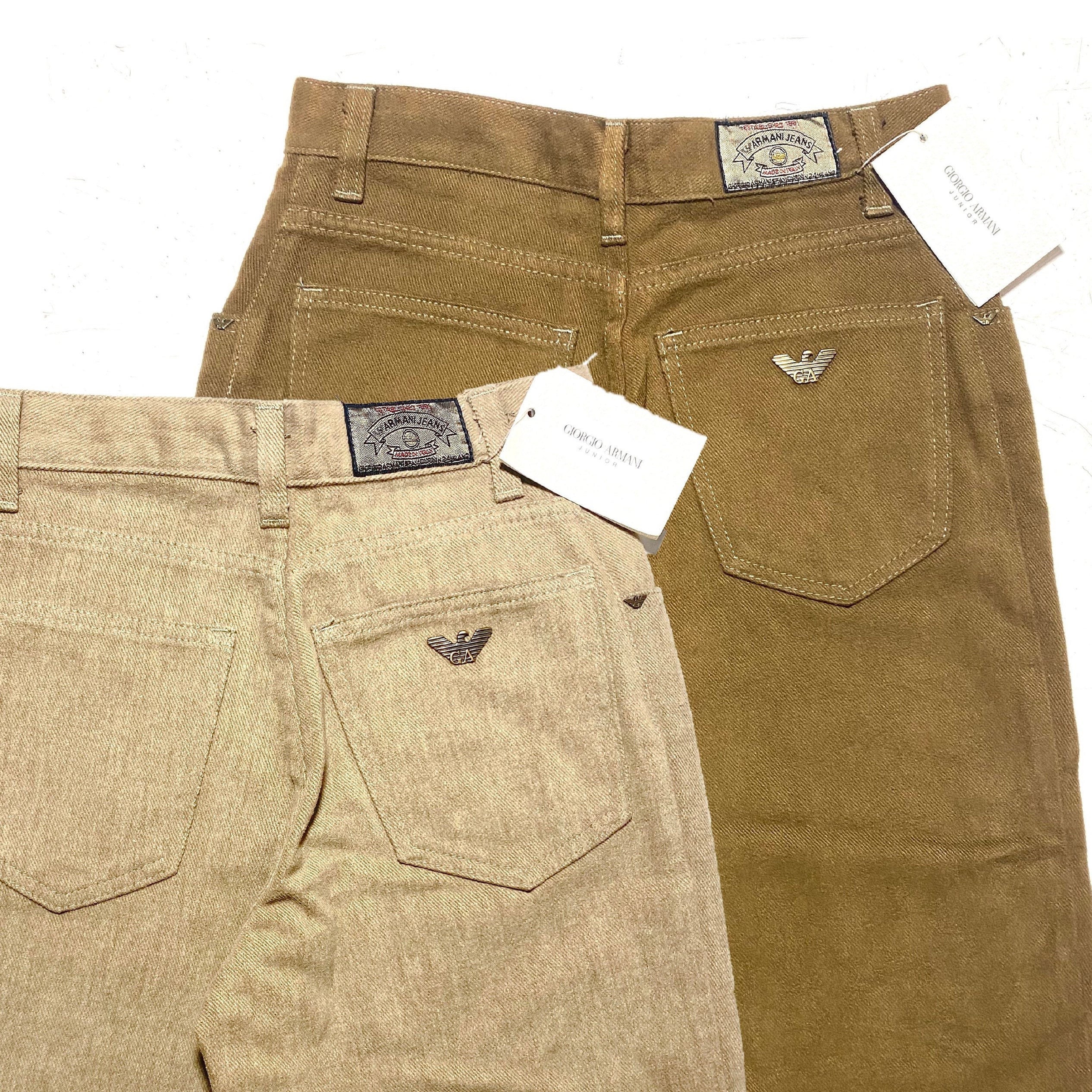 Armani Junior Vintage Beige / Brown Velvet Pants Made in Armani Junior Vintage Beige / Brown Velvet Pants Made in