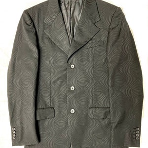 Gianni Versace Couture black wool blazer with circles allover, mint sz 46