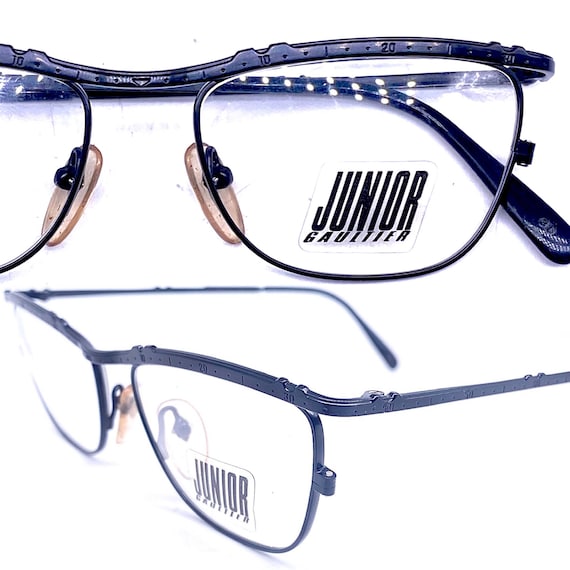 Junior Gaultier 57-3174 black metal cateye frames 