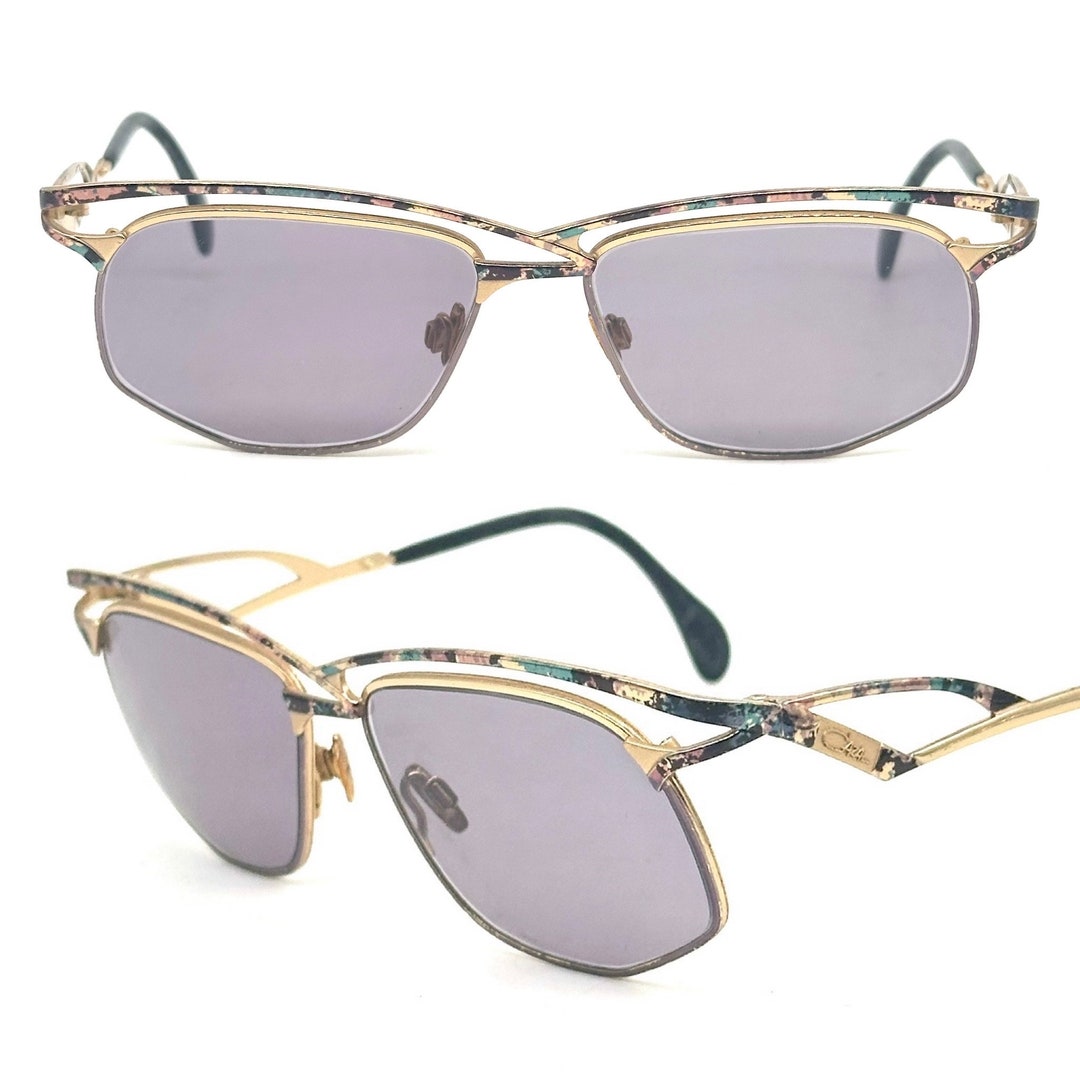 Cazal 255 Avant Garde Golden Metal Asymmetrical Cutoff Browline ...