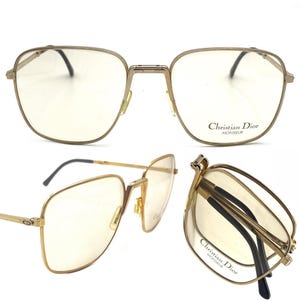 Dior Monsieur 2287 Folding Square Gold Glasses Frames Made  display picture 1