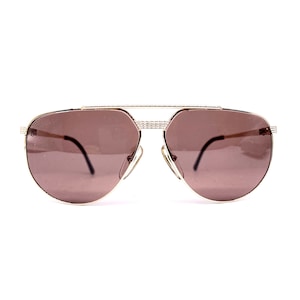 Christian Dior 2752 gold plated aviator sunglasses with rope bridge and frontline NOS 90s