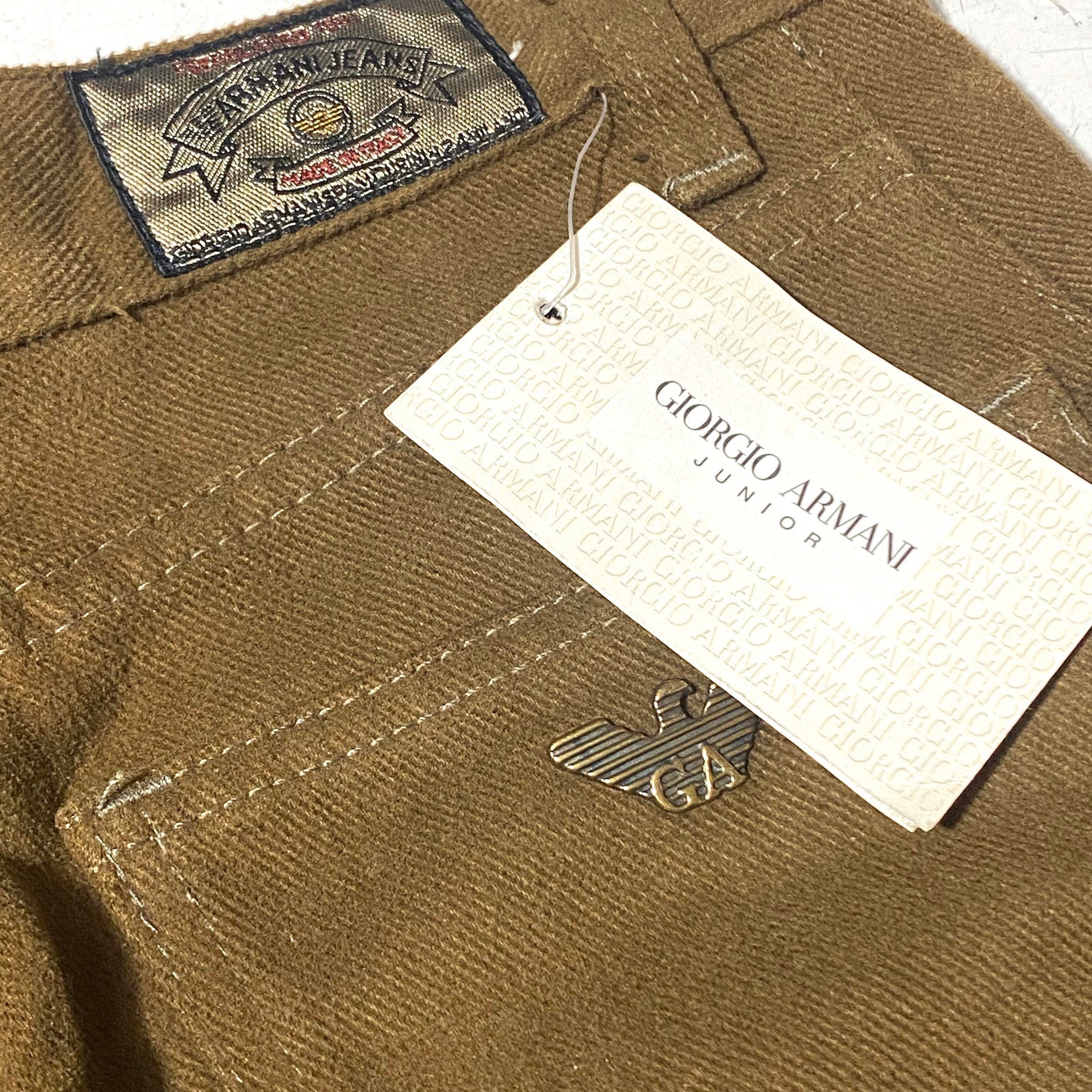 Armani Junior Vintage Beige / Brown Velvet Pants Made in Armani Junior Vintage Beige / Brown Velvet Pants Made in