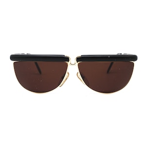 Gianfranco Ferré GFF 30 alutanium black/gold drop shaped sunglasses Made in Italy, 1980s nos