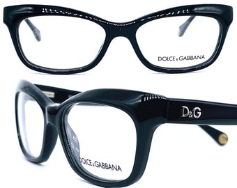 Dolce & Gabbana 1232 montures de lunettes Cateye noires élégantes pour femmes, Y2K NOS menthe