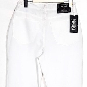 Versace Jeans Couture NOS white cotton/spandex pants Medusa badge sz 31 90s with tags