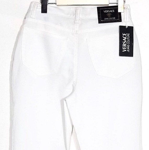 Versace Jeans Couture NOS White Cotton/spandex Pants Medusa Badge Versace Jeans Couture NOS White Cotton/spandex Pants Medusa Badge