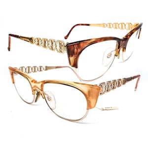 Christian Lacroix 7303 square clubmaster style eyeglasses in 2 colorways, NOS 80s