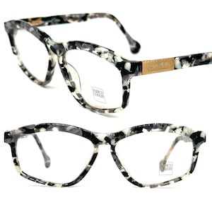 Enrico Coveri 100 Grey marbled cateye eyeglasses/sunglasses frames, 1990s NOS Italy