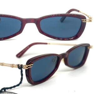 Robert Rudger burgundy gold steampunk sunglasses made in Austria, rare 90s NOS