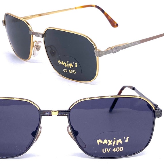 Maxim’s de Paris luxury rectangular metal sunglas… - image 2