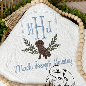 Boykin Spaniel Baby Blanket Nursery Decor Personalized Baby Heirloom Quilt Custom Name Baby Blanket for Dog Baby Shower Boykin Spaniel Decor
