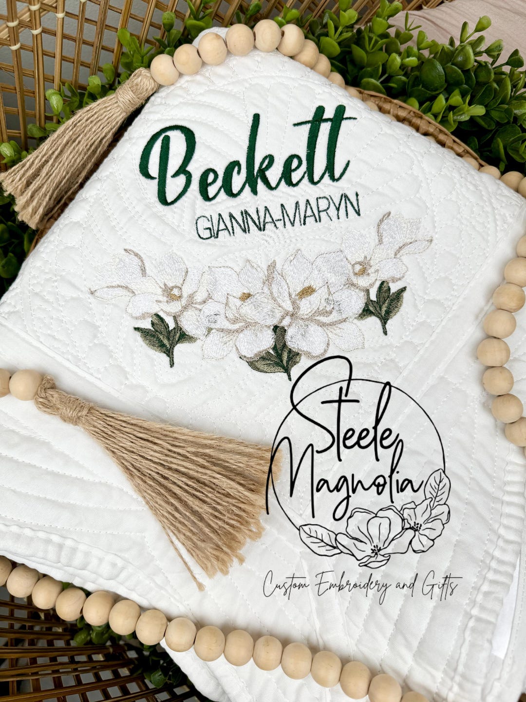 MAGNOLIA BABY - Sam Smocked Blanket - Blue main image 0