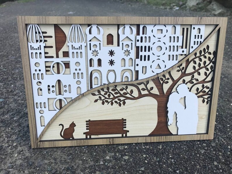 Multilayered Wood Art Laser Cut Wood Art 3D Layered Wall Etsy