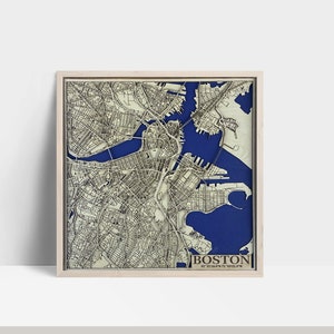Boston lasergesneden gelaagde kaart / 3D-kaart / handgemaakte stadsplattegrond / huwelijkscadeau / cadeau voor moeder / housewarmingcadeau / jubileumcadeau