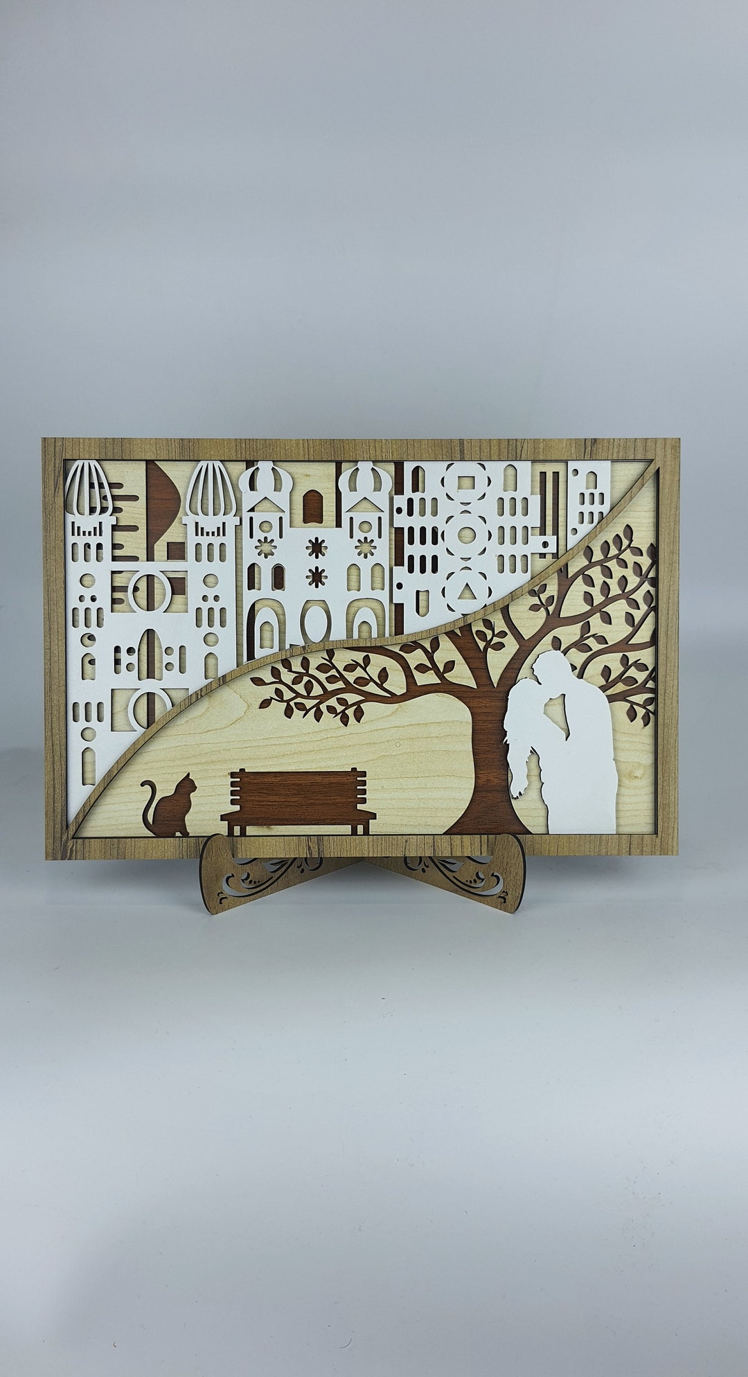 Multilayered Wood Art Laser Cut Wood Art 3D Layered Wall Etsy