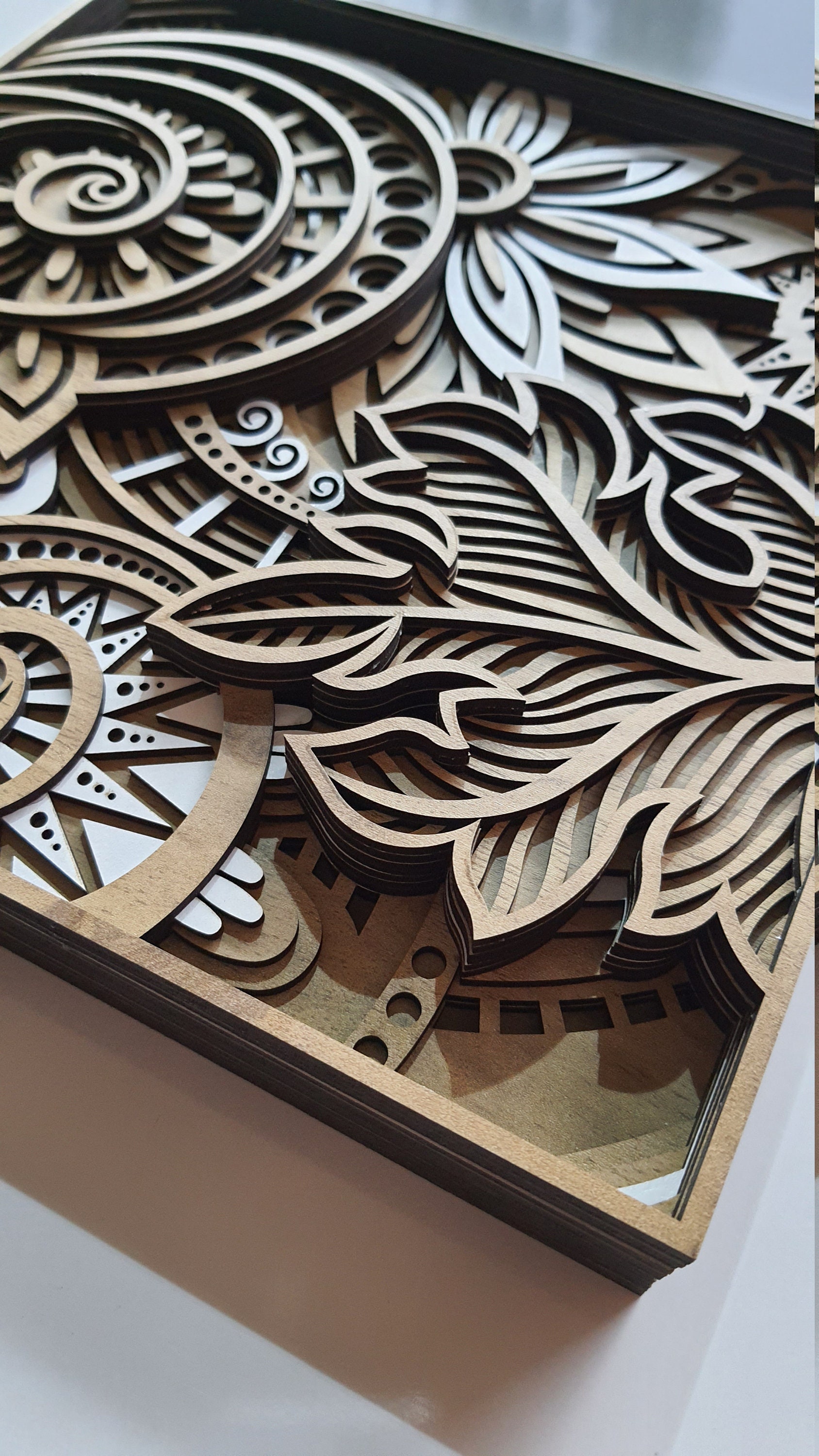 Multilayered Wood Art Laser Cut Wood Art 3D Layered Wall Etsy
