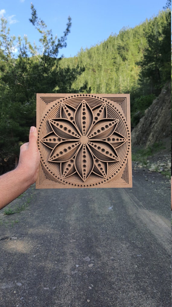 Multilayered Wood Art Laser Cut Wood Art 3D Layered Wall Etsy