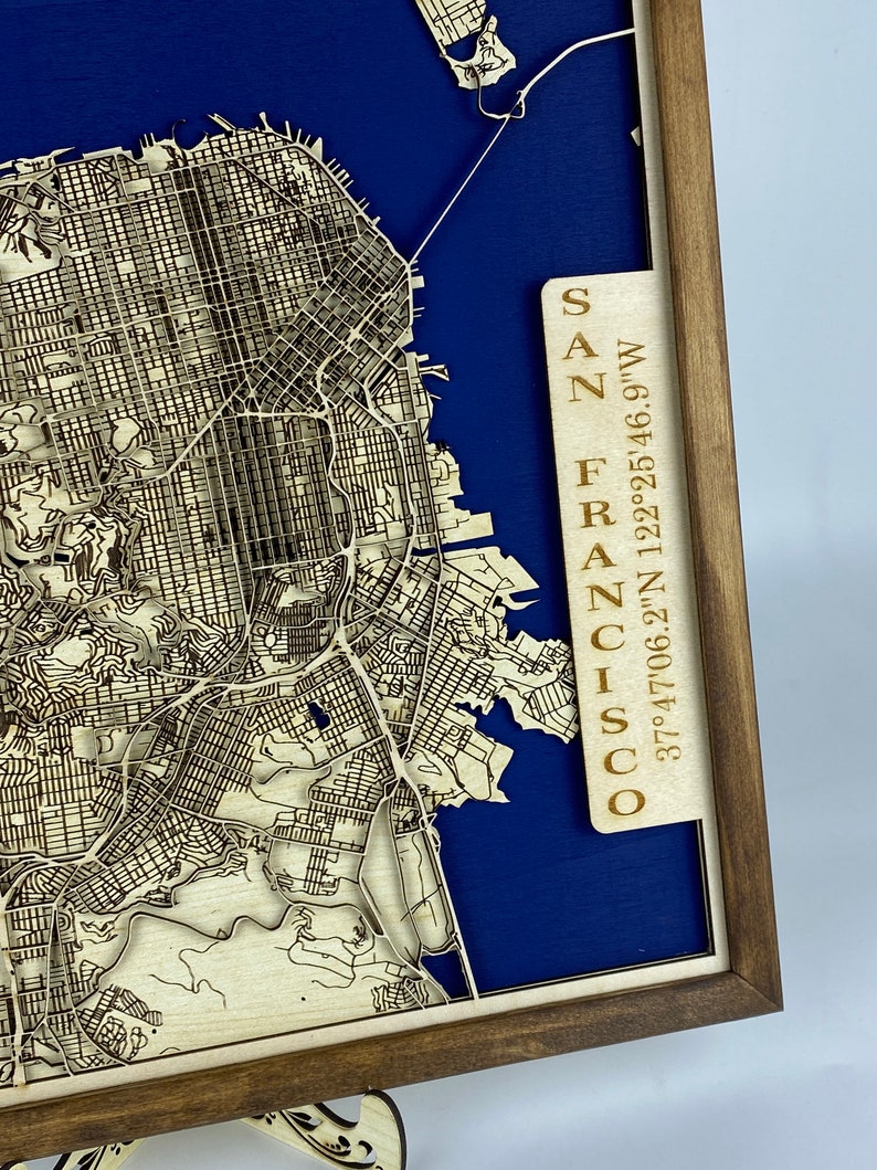 San Francisco City Laser Cut Layered Map / 3D Map / Handmade - Etsy