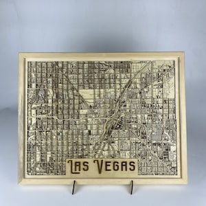 Carte en couches découpée au laser de la ville de Las Vegas / Carte 3D / Plan de la ville fait main / Cadeau de mariage / Cadeau pour maman / Cadeau de pendaison de crémaillère / Cadeau d'anniversaire