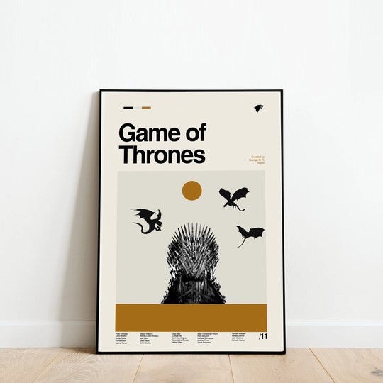 Game of Thrones - retro-modern, vintage inspired Poster, Art Print - Abstract Minimalist