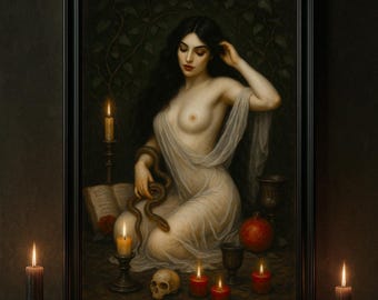Impression d'art Lilith Dark Goddess, décoration gothique occulte