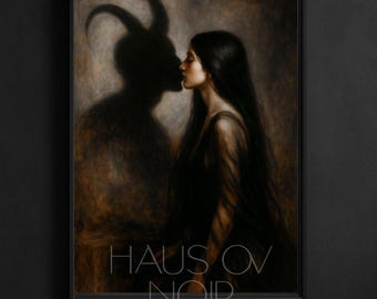 La Devoción Oscura / Lámina Artística Romántica Gótica / Amante Oscuro, Decoración Oculta para el Hogar