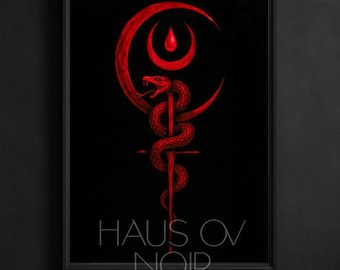 Póster con el símbolo de la Serpiente de Lilith / Arte mural gótico ocultista