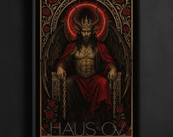 The Devil Tarot Card Print - Dark Occult Wall Art | Gothic Decor | Tarot Major Arcana Poster