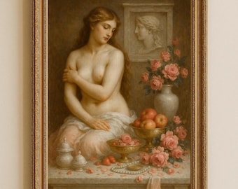 Aphrodite Art Print | Greek Goddess, Roses Still Life