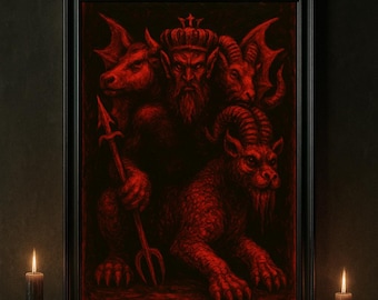 King Asmodeus Art Print – Dark Gothic Occult Altar Decor