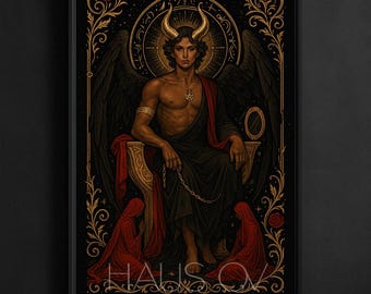 The Devil Tarot Card Print - Dark Occult Wall Art | Gothic Decor | Tarot Major Arcana Poster
