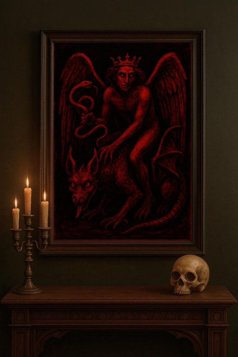 Astaroth - Ars Goetia Demon Art Print | Occult Fine Art Painting | Dark ...