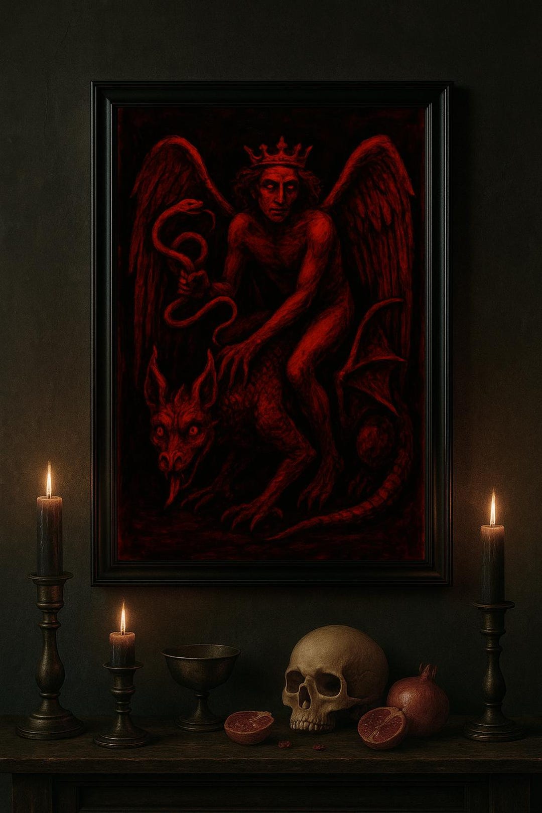 Astaroth - Ars Goetia Demon Art Print | Occult Fine Art Painting | Dark ...